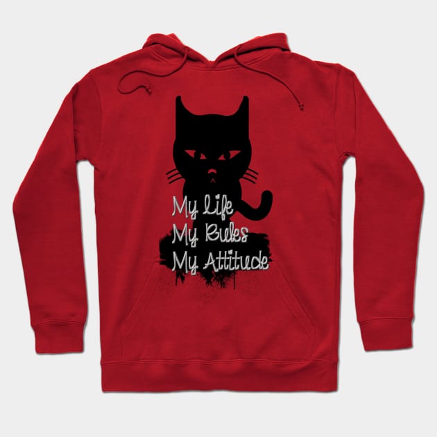 Cat With An Attitude Hoodie by D_AUGUST_ART_53